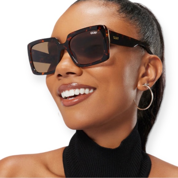 QUAY Total Vibe Sunglasses Tortoise Frame Brown Lens Unisex NWT main image 4